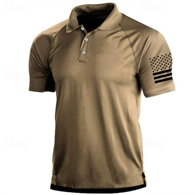 3D Print USA Flag Pattern Polo - Golf Equipment Discount review and price