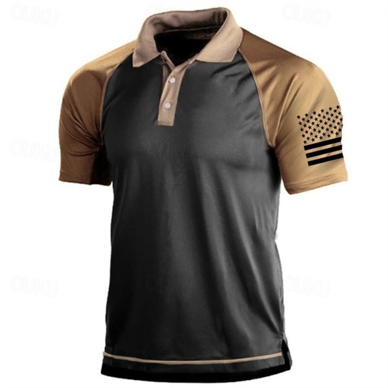3D Print USA Flag Pattern Polo - Golf Equipment Discount review and price